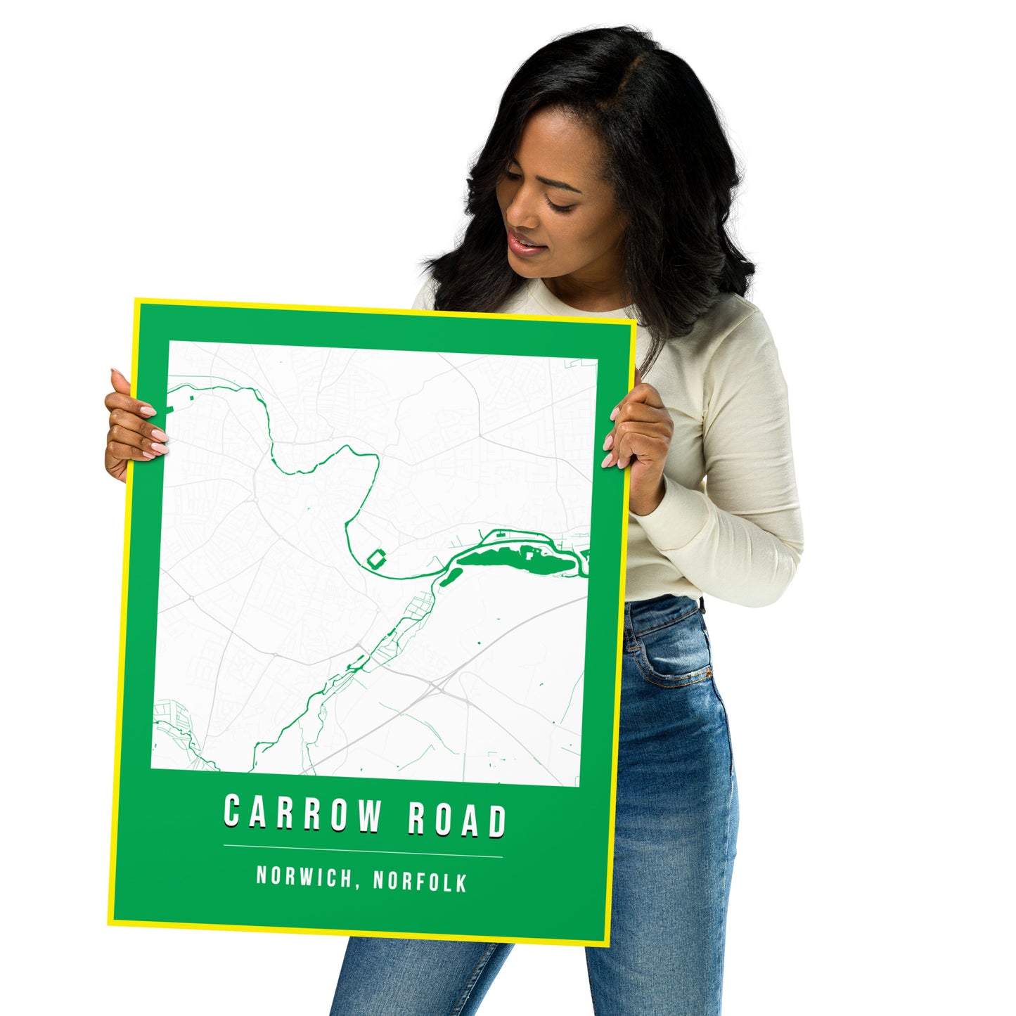 Carrow Road Map Poster | Norwich