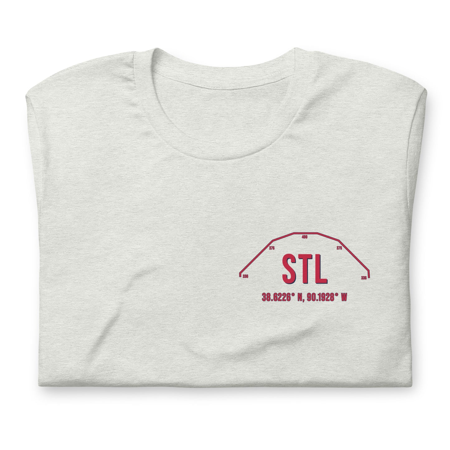 Unisex STL Outfield Wall T-Shirt | Red | Ash