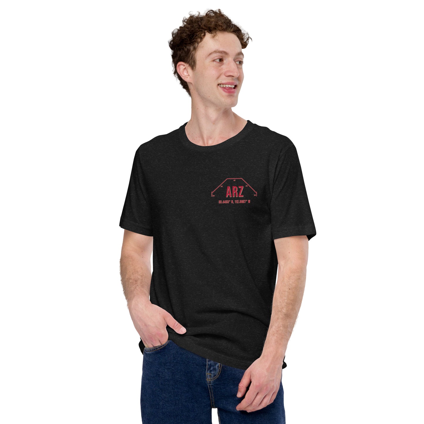 Unisex ARZ Outfield Wall T-Shirt | Black | Red