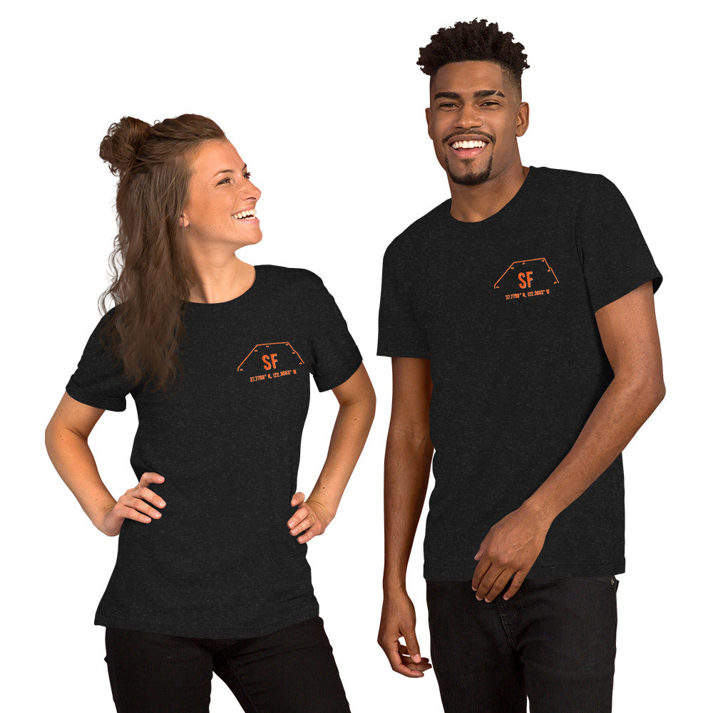 Unisex SF Outfield Wall T-Shirt | Orange | Black