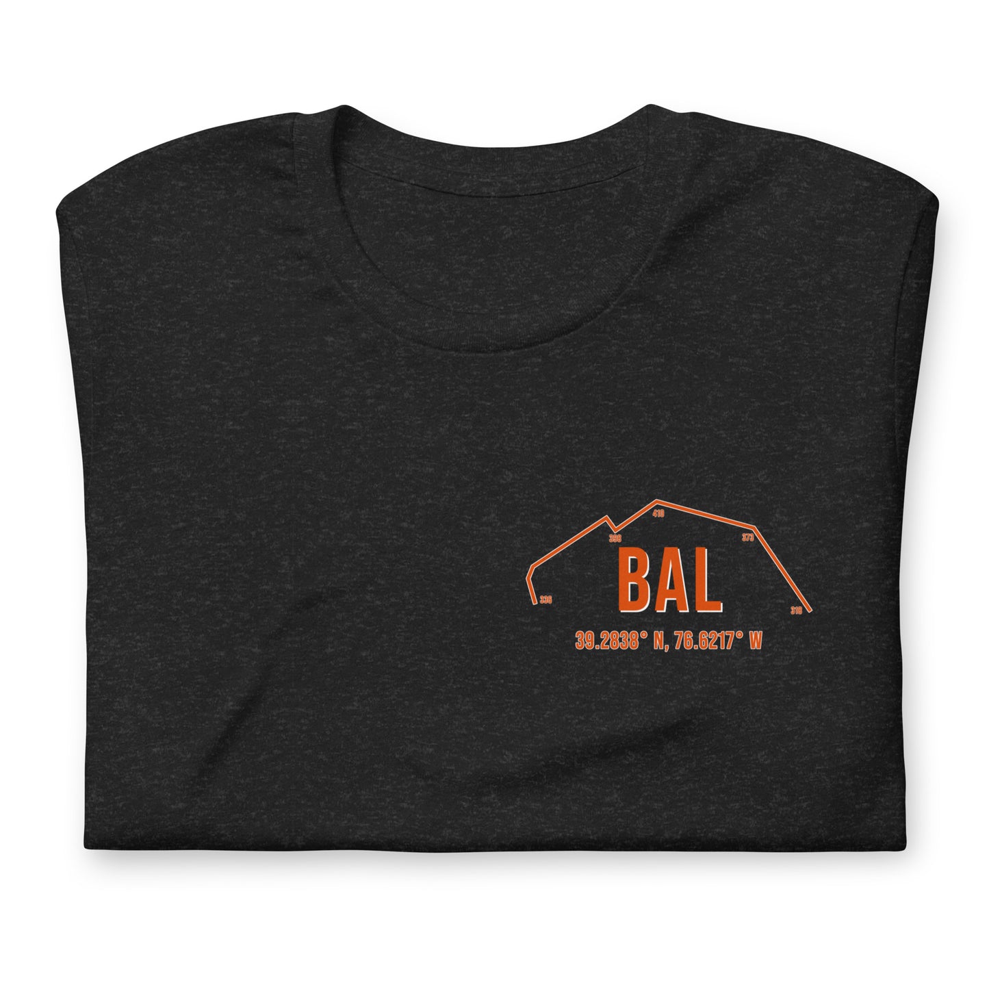 Unisex BAL Outfield Wall T-Shirt | Black | Orange