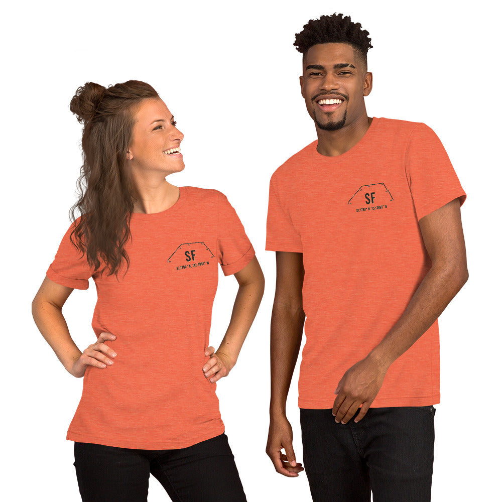 Unisex SF Outfield Wall T-Shirt | Orange | Black