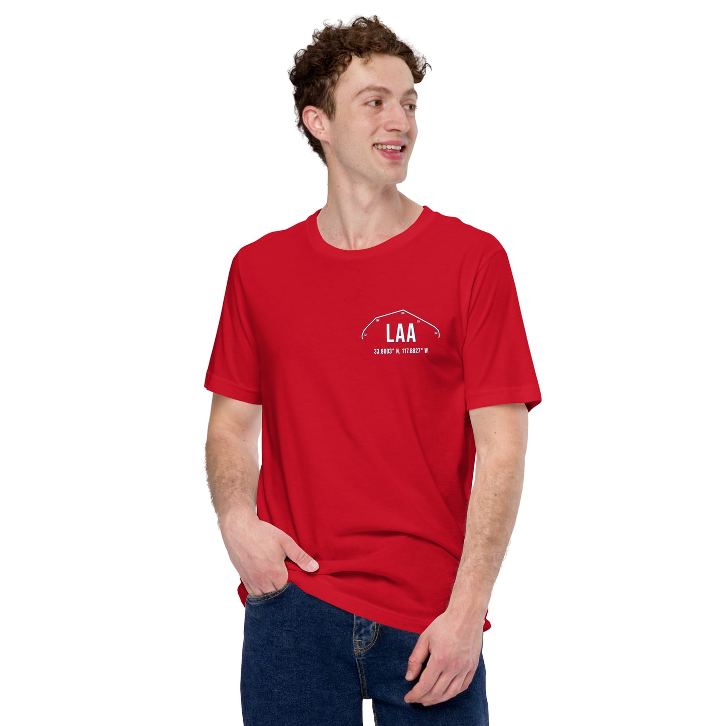 Unisex LAA Outfield Wall T-Shirt | Red | White