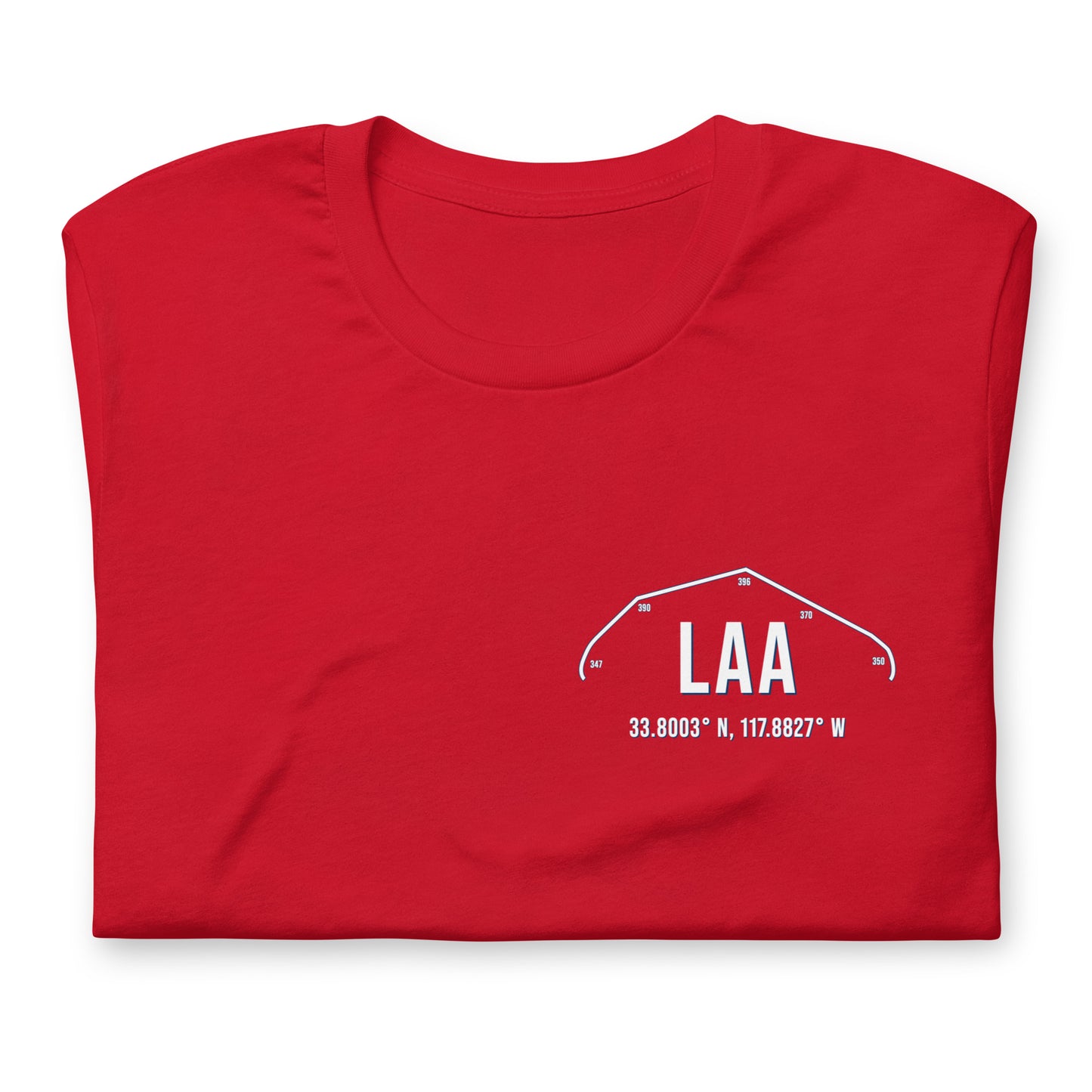 Unisex LAA Outfield Wall T-Shirt | Red | White