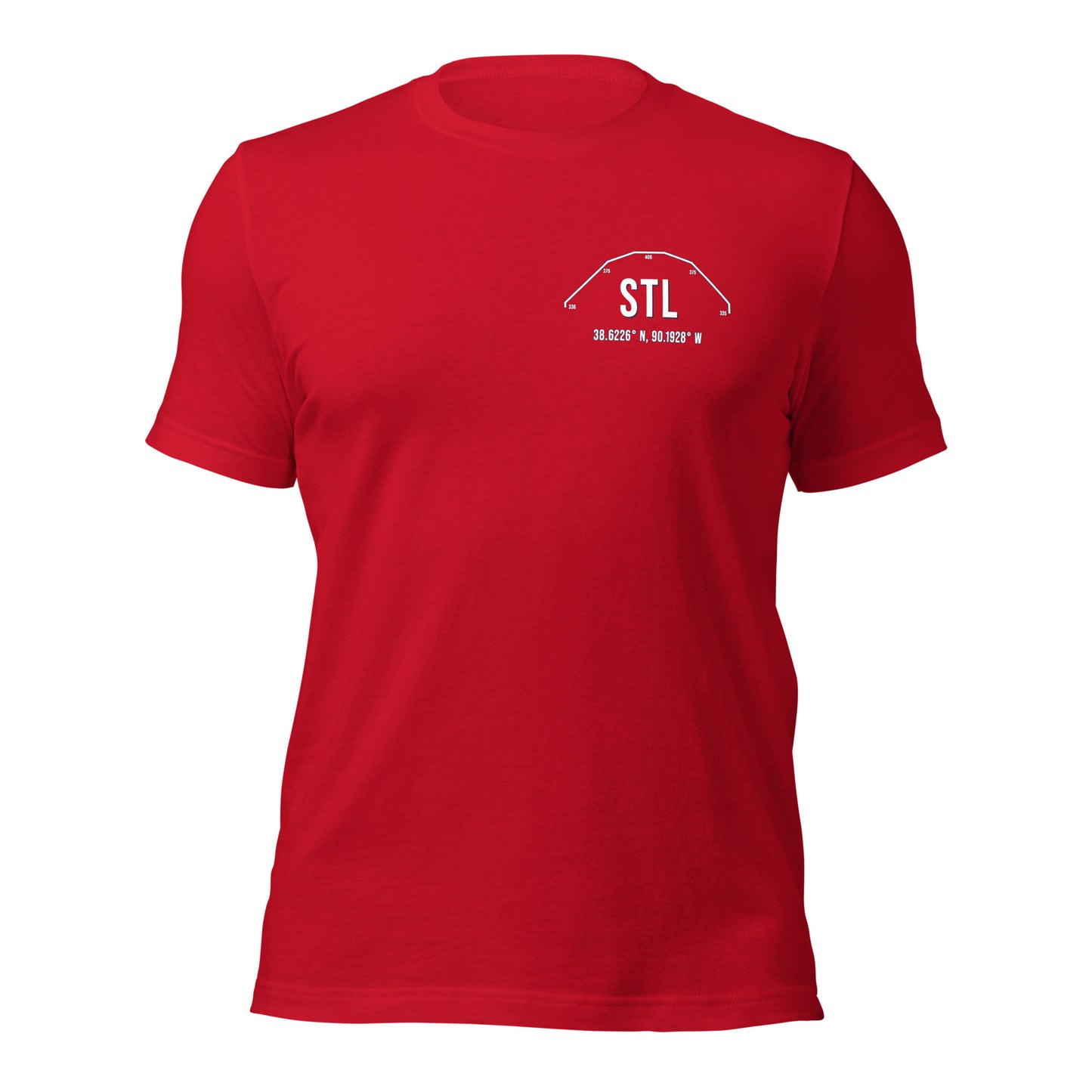 Unisex STL Outfield Wall T-Shirt | Red | Ash