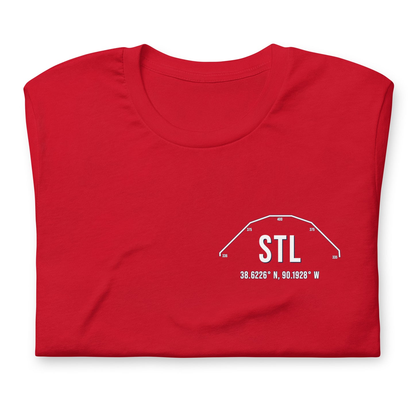 Unisex STL Outfield Wall T-Shirt | Red | Ash