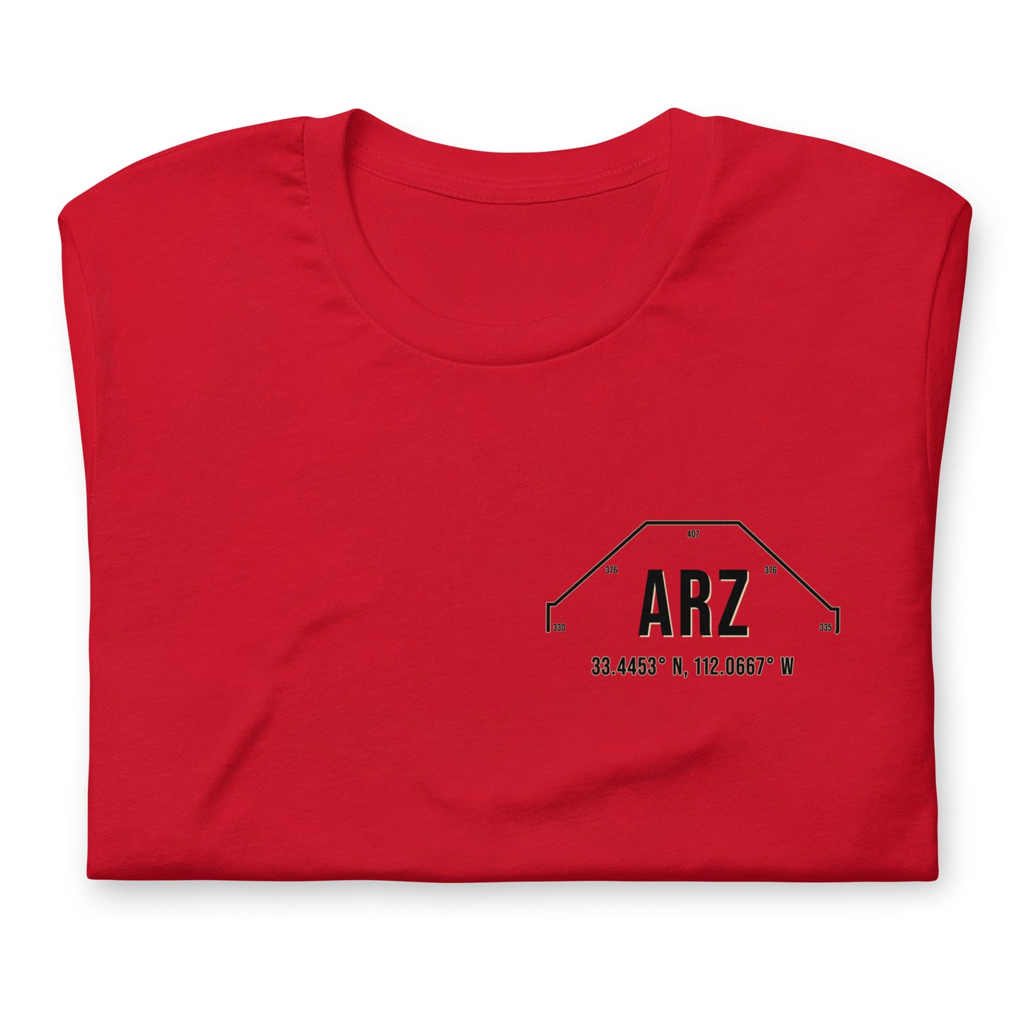 Unisex ARZ Outfield Wall T-Shirt | Black | Red