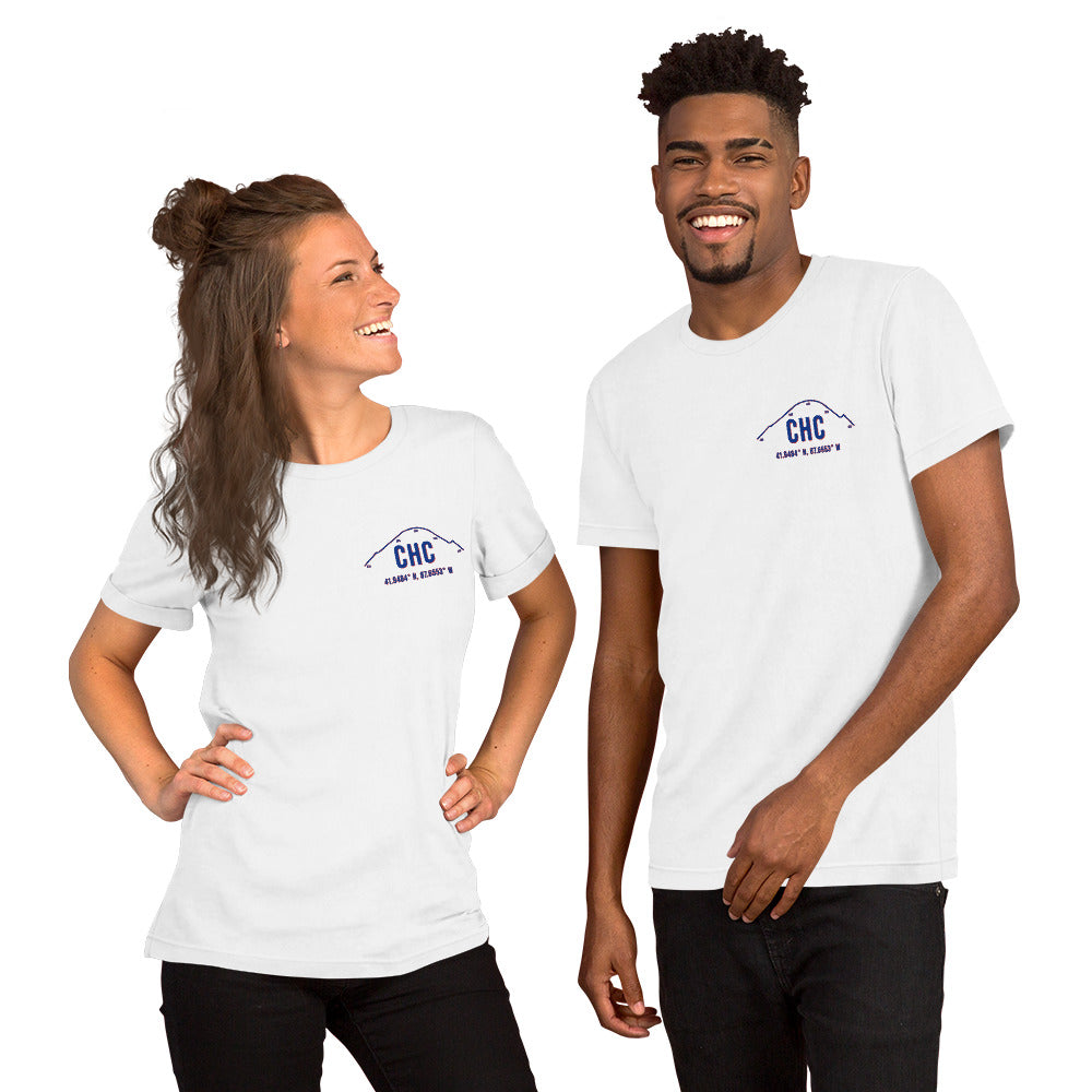 Unisex CHC Outfield Wall T-Shirt | Blue | White