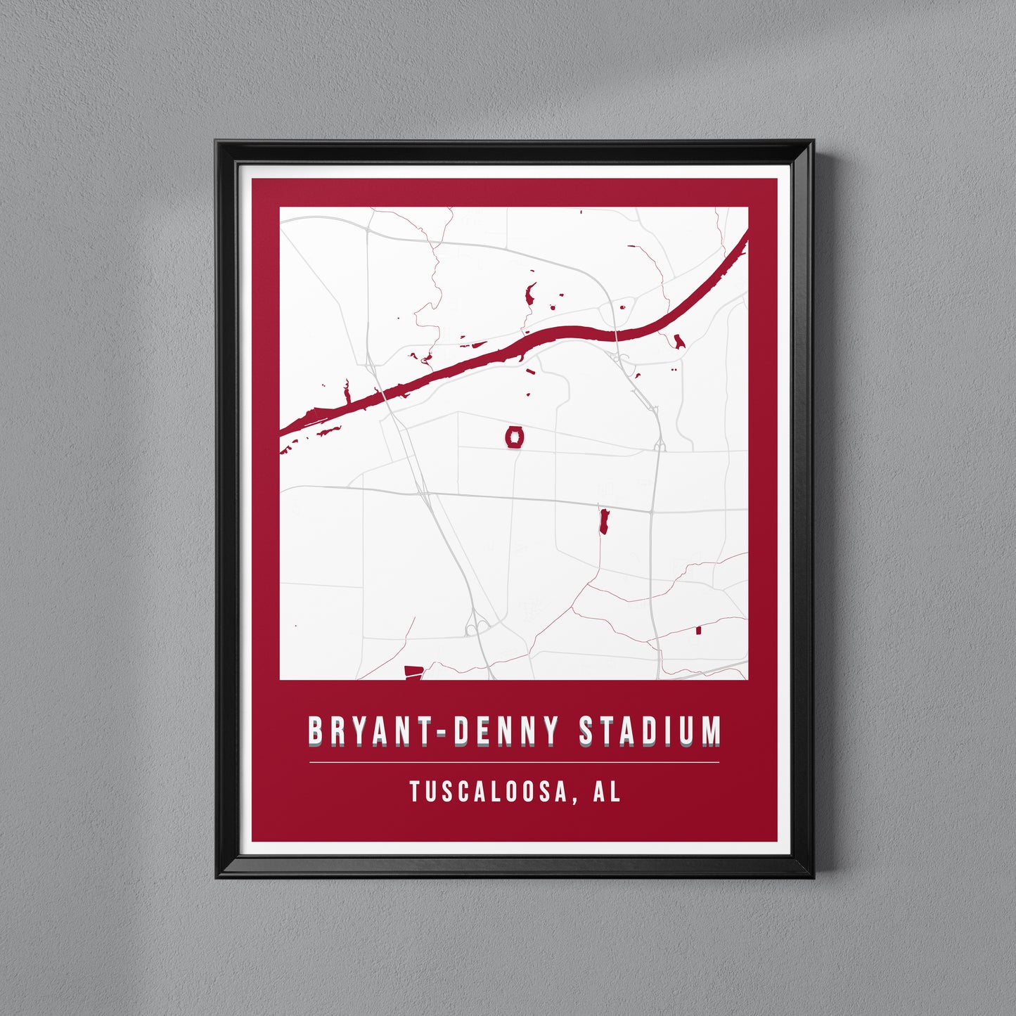 Bryant-Denny Stadium Map Poster | Tuscaloosa