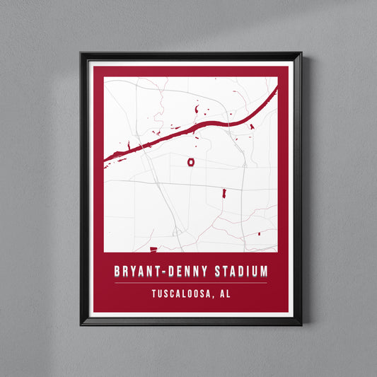Bryant-Denny Stadium Map Poster | Tuscaloosa