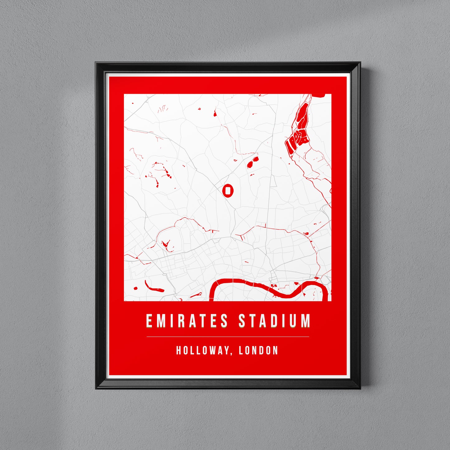 Emirates Stadium Map Poster | North London