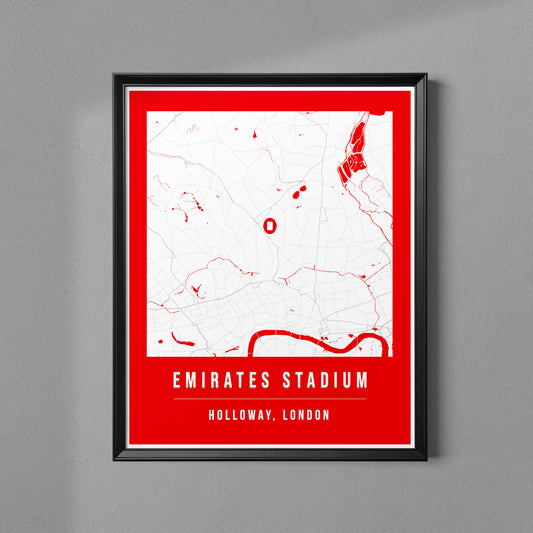 Emirates Stadium Map Poster | North London