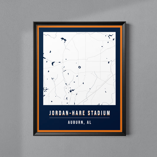 Jordan-Hare Stadium Map Poster | Auburn