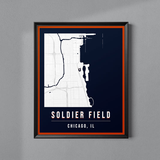 Soldier Field Map Poster | Chicago