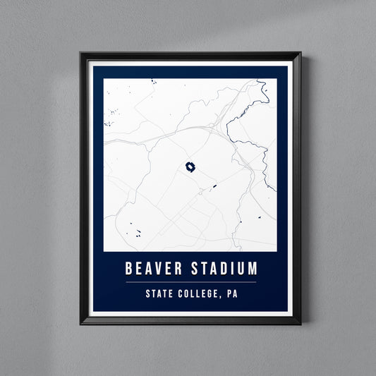 Beaver Stadium Map Poster | State College