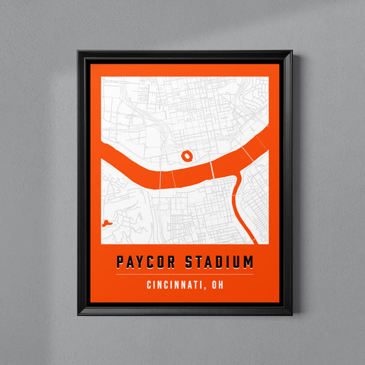 Paycor Stadium Map Poster | Cincinnati