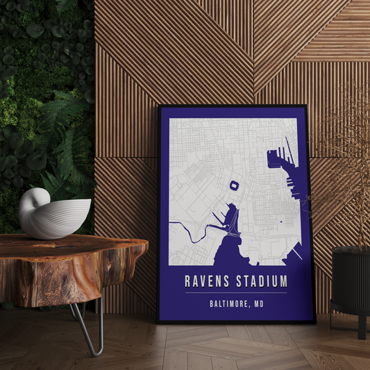 Ravens Stadium Map Poster | Baltimore