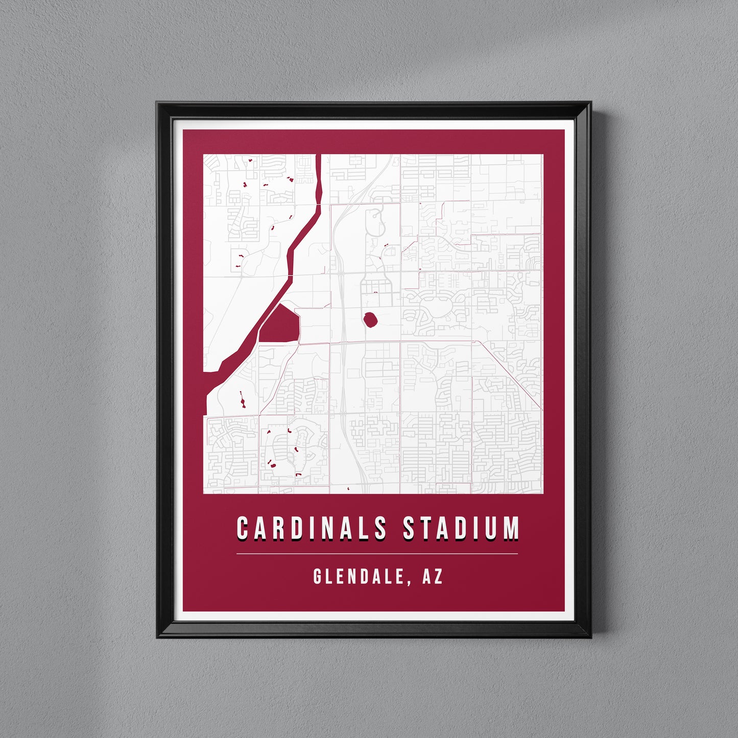 Cardinals Stadium Map Poster | Arizona