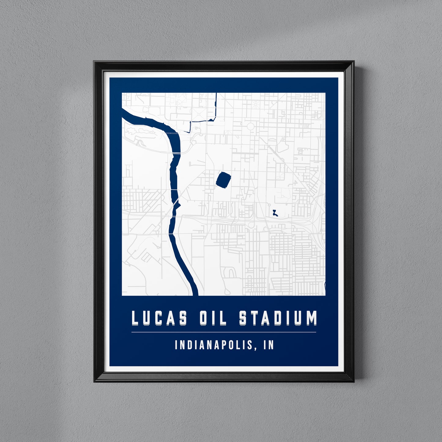 Lucas Oil Stadium Map Poster | Indianapolis