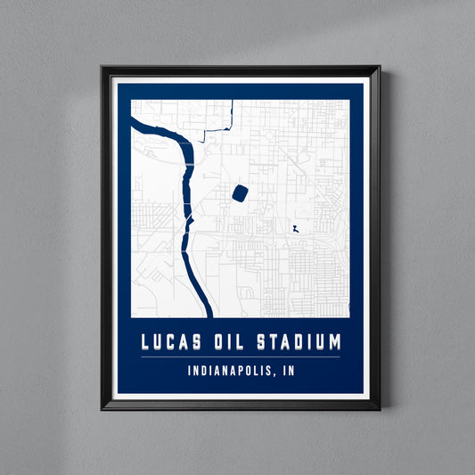 Lucas Oil Stadium Map Poster | Indianapolis