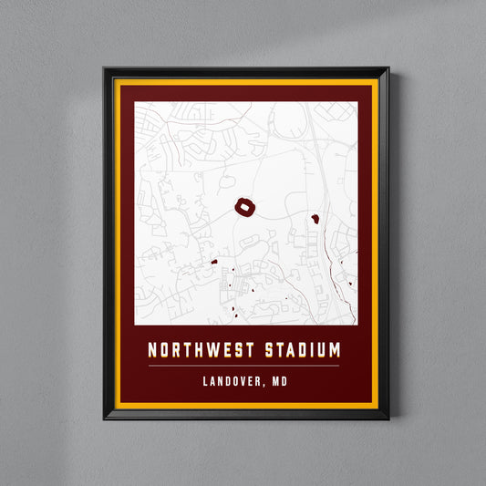 Northwest Stadium Map Poster | Washington, D.C.