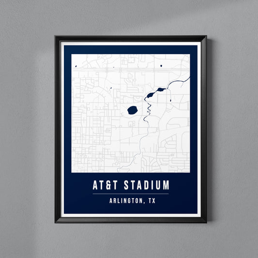 AT&T Stadium Map Poster | Arlington