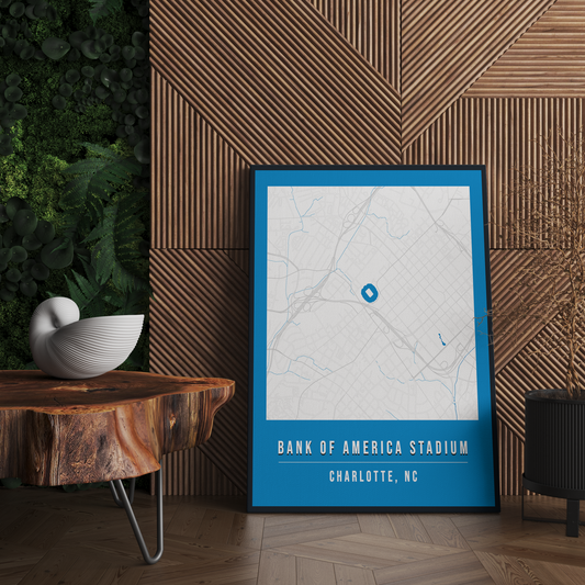 Bank of America Stadium Map Poster | Carolina