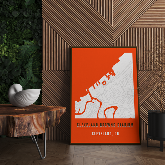 Cleveland Browns Stadium Map Poster | Cleveland