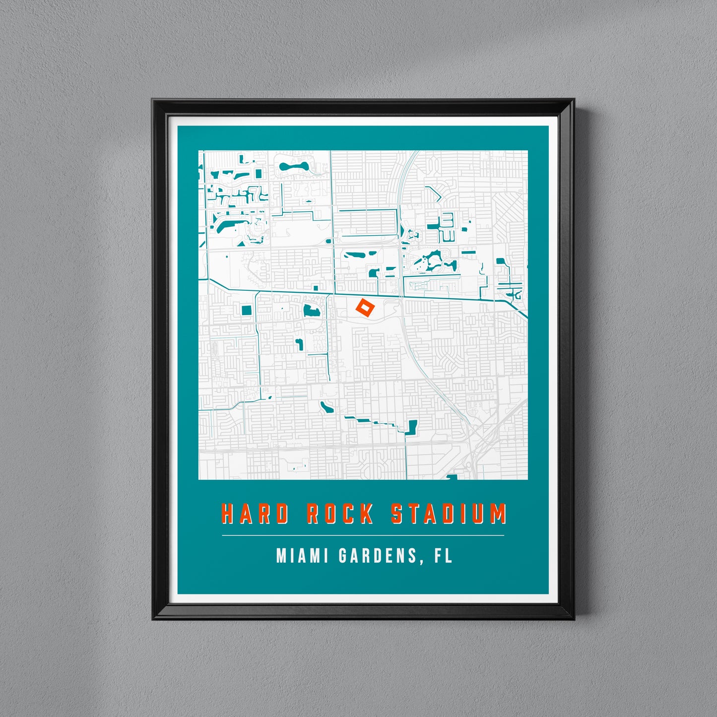 Hard Rock Stadium Map Poster | Miami