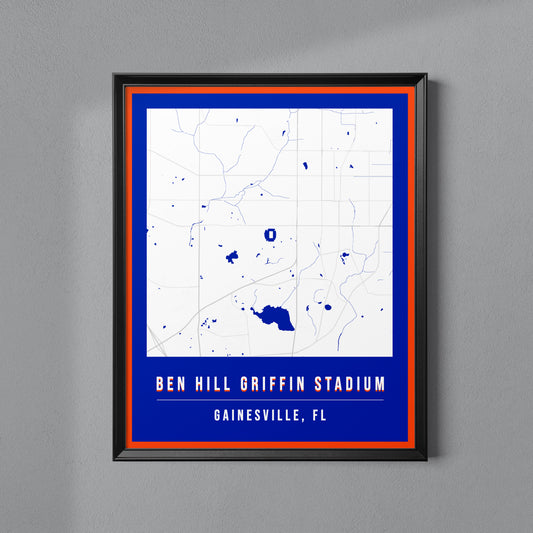 Ben Hill Griffin Stadium Map Poster | Gainesville