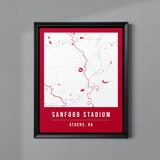 Sanford Stadium Map Poster | Athens