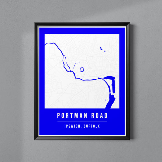 Portman Road Map Poster | Ipswich