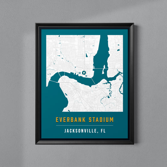 EverBank Stadium Map Poster | Jacksonville