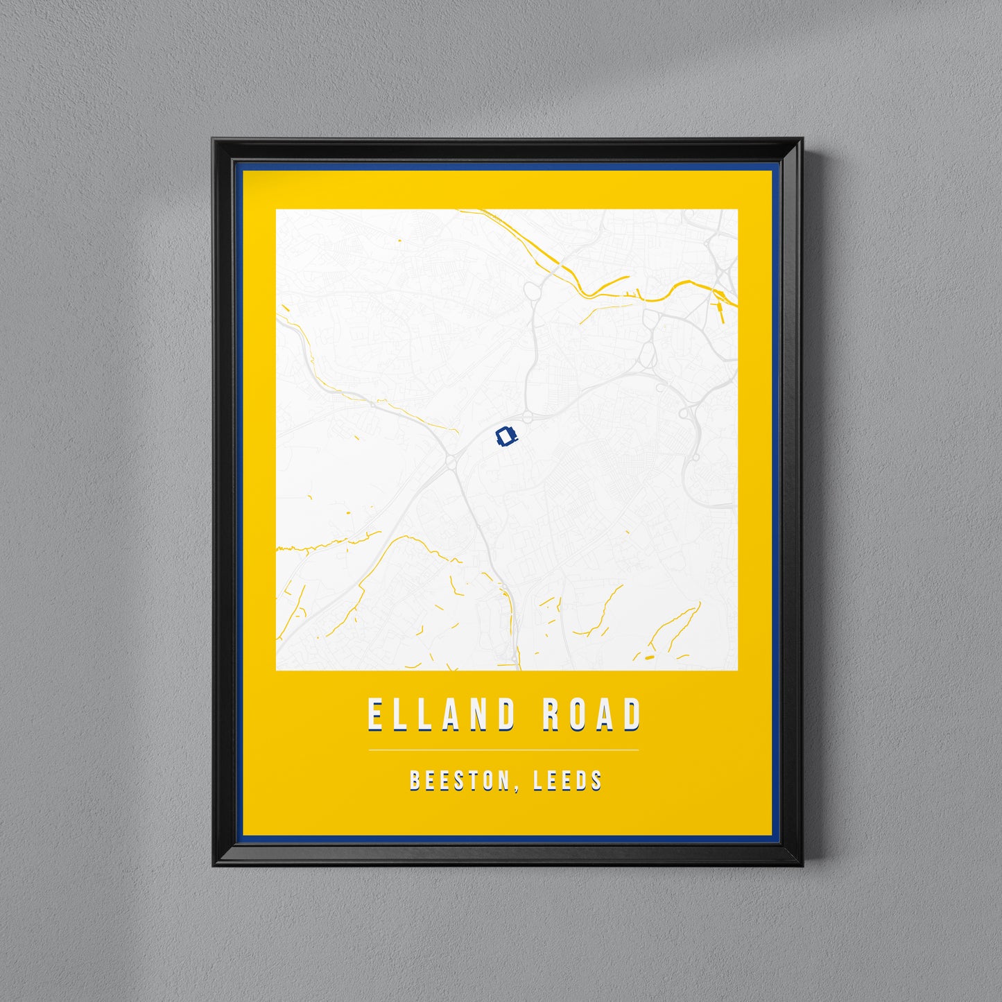 Elland Road Map Poster | Leeds