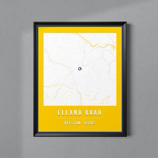 Elland Road Map Poster | Leeds