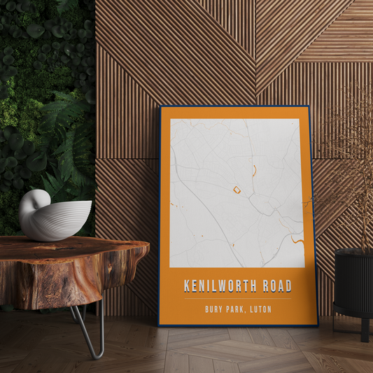 Kenilworth Road Map Poster | Luton