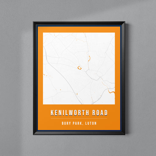 Kenilworth Road Map Poster | Luton