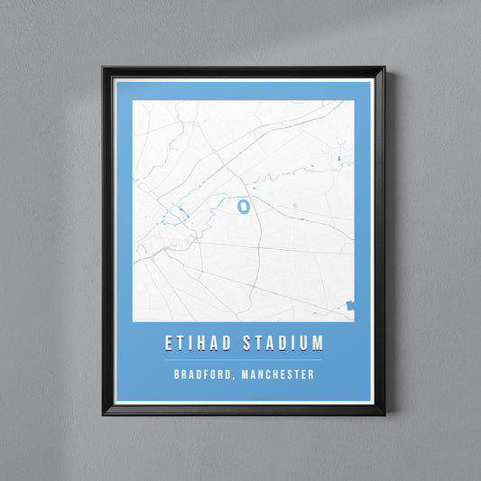 Etihad Stadium Map Poster | Manchester