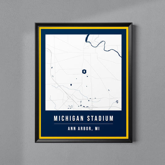Michigan Stadium Map Poster | Ann Arbor