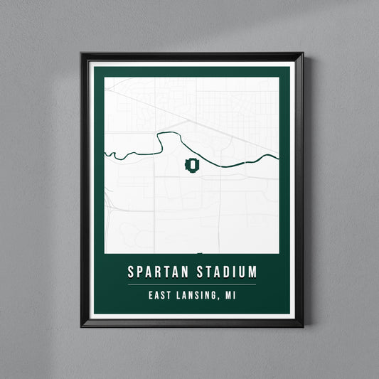 Spartan Stadium Map Poster | East Lansing