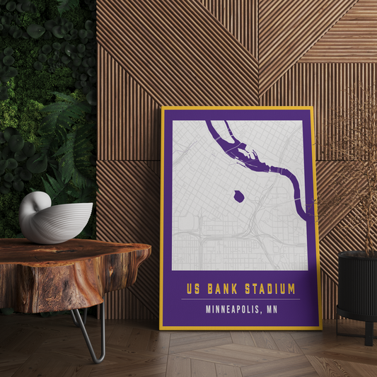 US Bank Stadium Map Poster | Minnesota