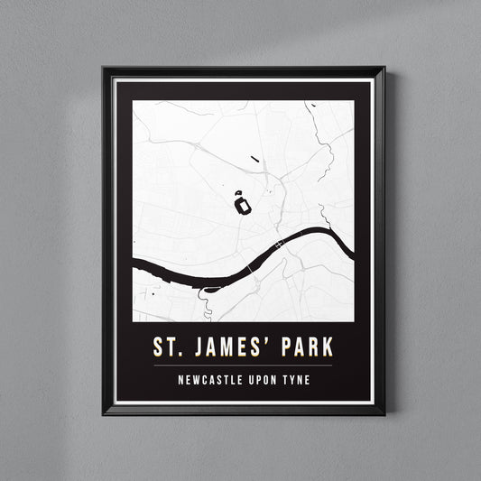 St. James' Park Map Poster | Newcastle