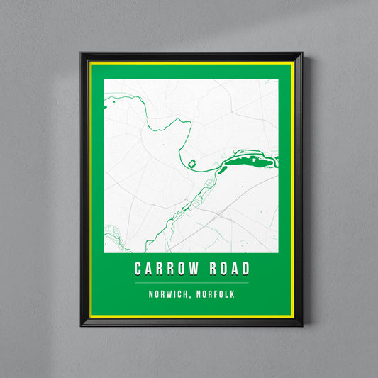 Carrow Road Map Poster | Norwich