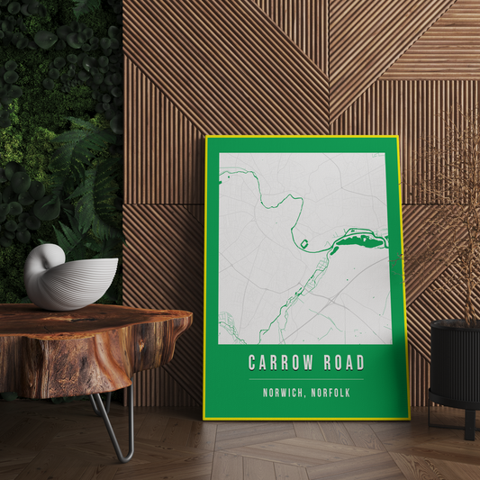 Carrow Road Map Poster | Norwich