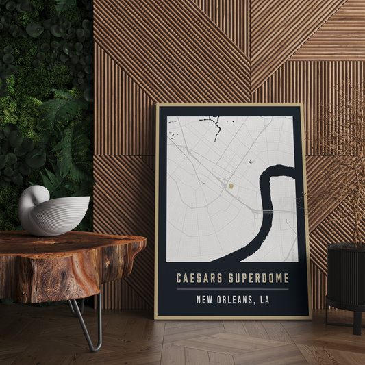 Caesars Superdome Map Poster | New Orleans