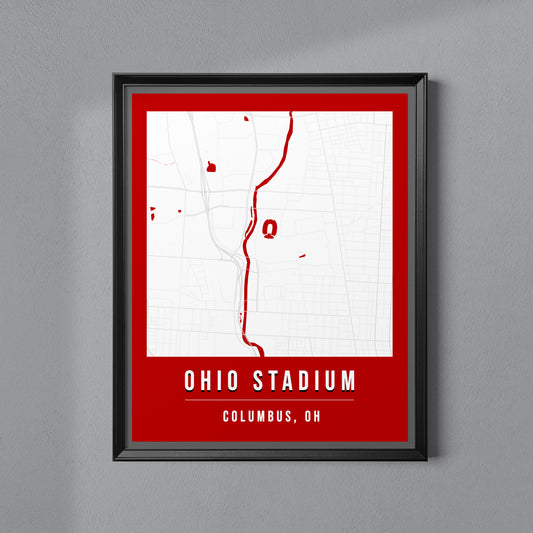 Ohio Stadium Map Poster | Columbus