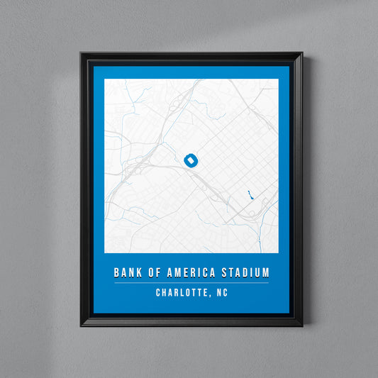 Bank of America Stadium Map Poster | Carolina
