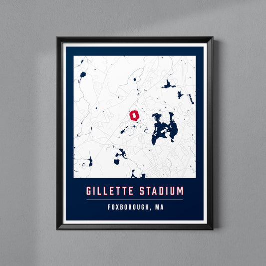 Gillette Stadium Map Poster | New England