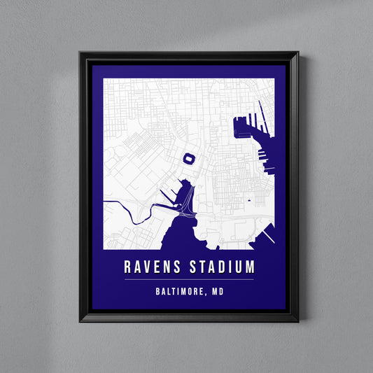 Ravens Stadium Map Poster | Baltimore