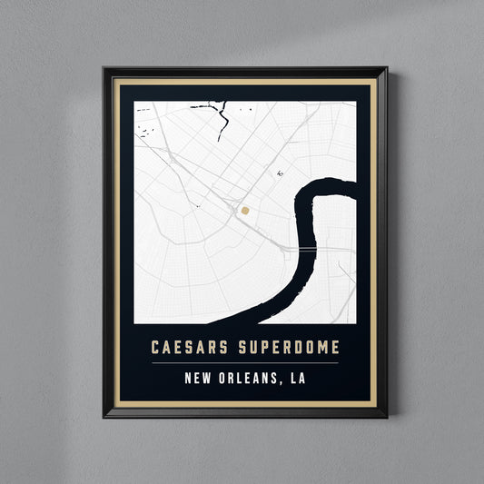 Caesars Superdome Map Poster | New Orleans